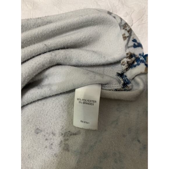 Pure Jill Velvet Velour Pullover Tunic Top XL Long Sleeve Floral COMFY - Picture 8 of 9